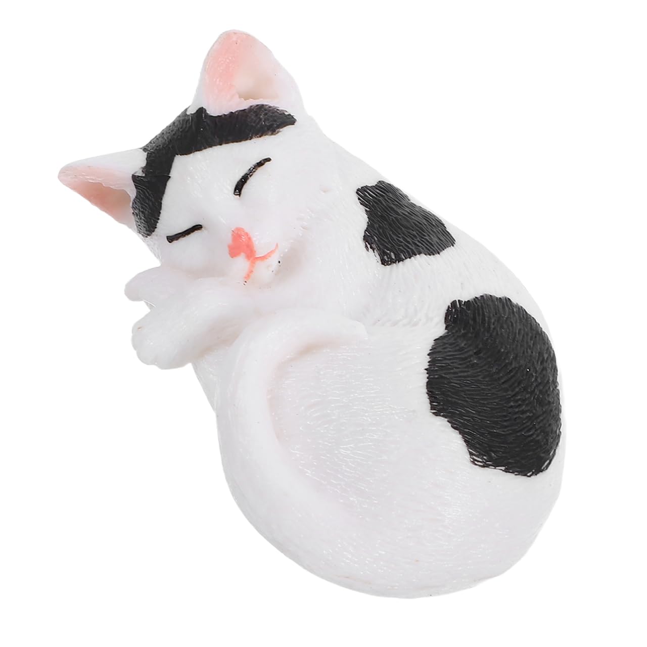 HOMSFOU Katzenfigur Deko Mini Skulptur Aus Kunststoff Kreative Home Decoration Für Wohnzimmer Büro Sammlerstück Entzückendes Kätzchen Modell 2.13X1.65X0.94In