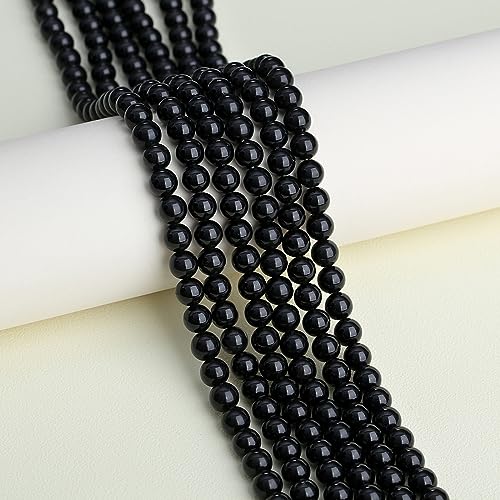 XIANNVXI 8mm Round Loose Black Obsidian Beads for Crafting Crystal Black Beads for Jewelry Making Bracelet Making 47 Pcs - Image 4