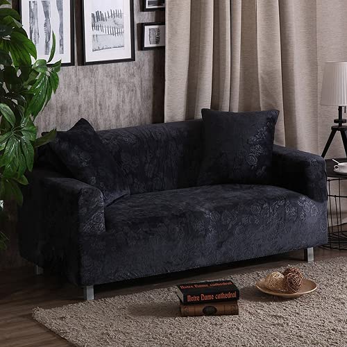 Cubre sofas de terciopelo premium de cuatro plazas textura de lujo 2