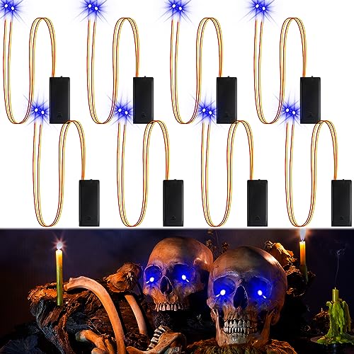 TAINAT 8 Pack Halloween Glowing LEDs Eyes for Mask,Halloween LEDs Glowing Lighted Up Eyes,Glowing Eyes Lights for Halloweens Skulls Decorative,Batteries Not Included