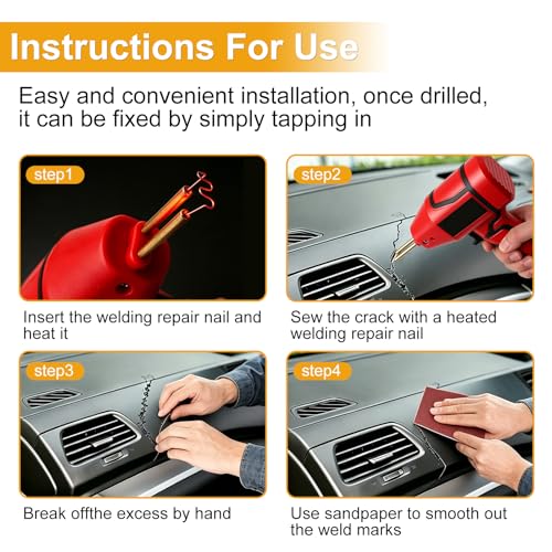Image of weideer 3028PCS Plastic Welding Staples,Plastic Welder Staples & Welding Rods,8 Types, Auto Bumper Repair Kit,Hot Staples with Portable Toolbox for Car, DIYers,Toy