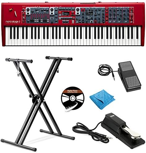 Nord Electro 6 HP 73-Note Hammer Action Stage Piano Bundle with Adjustable Stand, Expression Pedal, Sustain Pedal, Austin Bazaar Instructional DVD, and Polishing Cloth