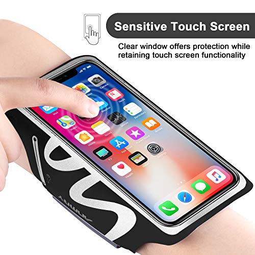Anmry Running Phone Armband For Iphone 11 Pro Max Xs Max Xr X 8 7 6S Plus ,Galaxy S10 S9 S8 S7 S6 Edge Note 10 9, Lg G6 G5, Phone Running Holder For Running Hiking Biking With Key Holder - Black #TOP2