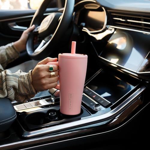 Image of BruMate Era 20 oz Tumbler with Handle and Straw | 100% Leakproof Insulated Tumbler with Lid and Straw | Made of Stainless Steel | Cup Holder Friendly Base | 20oz (Glacier)