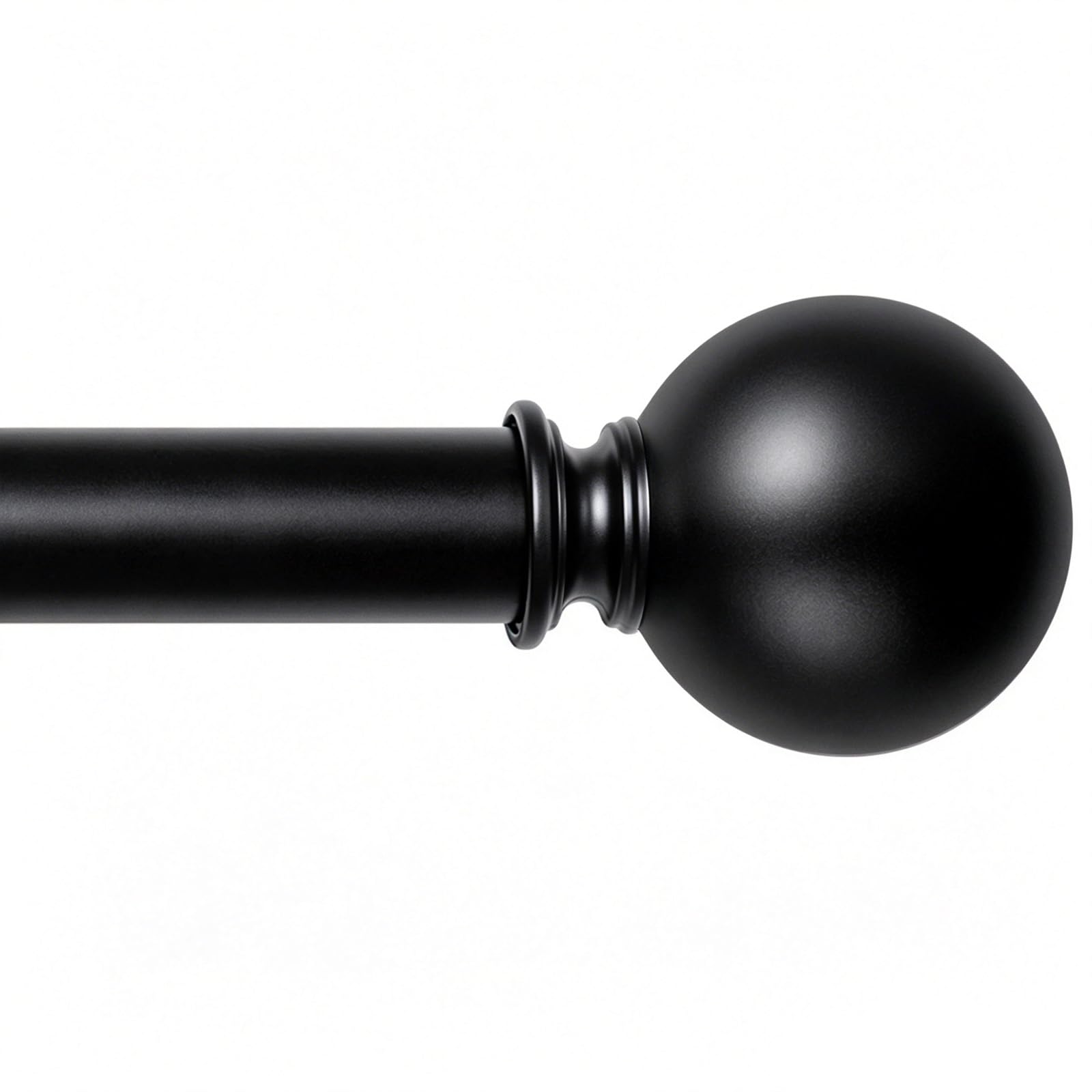 Black Curtain Rods for Windows 18 to 88 inches, 1 Inch Modern Metal Drapery Rods, Adjustable Heavy Duty Curtain Pole with Round Finials(18"-88"Black)