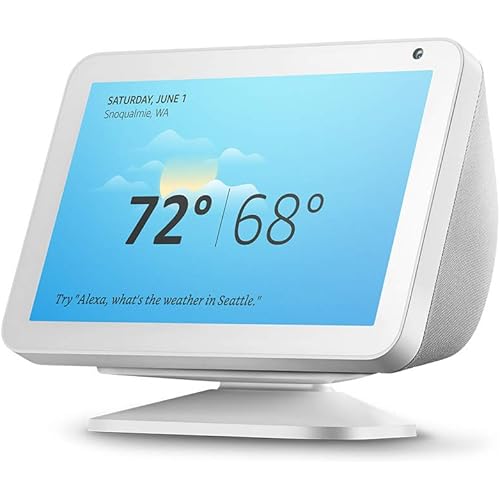 Echo Show 8 (1st Gen, Sandstone) with Echo Show 8 Adjustable Stand (White)