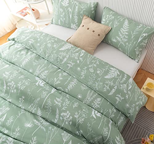 Janzaa Full Size Comforter Sage Green Comforter Bedding Comforter Sets Set Floral Comforter Set Full Size Bed Set With 2 Pillow Cases For All Seasons #TOP5
