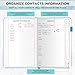 Address Book with Alphabetical Tabs, Hardcover Large Print Telephone and Address Book for Keeping Contacts Safe with Space for Important Website Passwords and Back Pocket 5'' x 7.6'' (Turquoise)