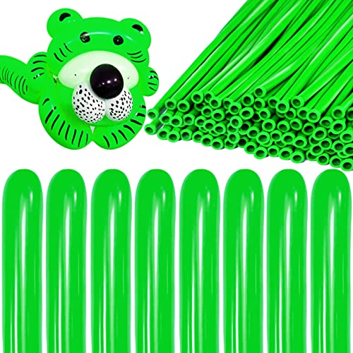 Image of 260 Green Long Balloons for Balloon Garland Thickening Skinny Latex Twisting Animals Modeling Christmas Birthday Wedding Party Festival Decorations 100pcs