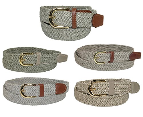 CTM Women's Elastic Braided Stretch Belt4