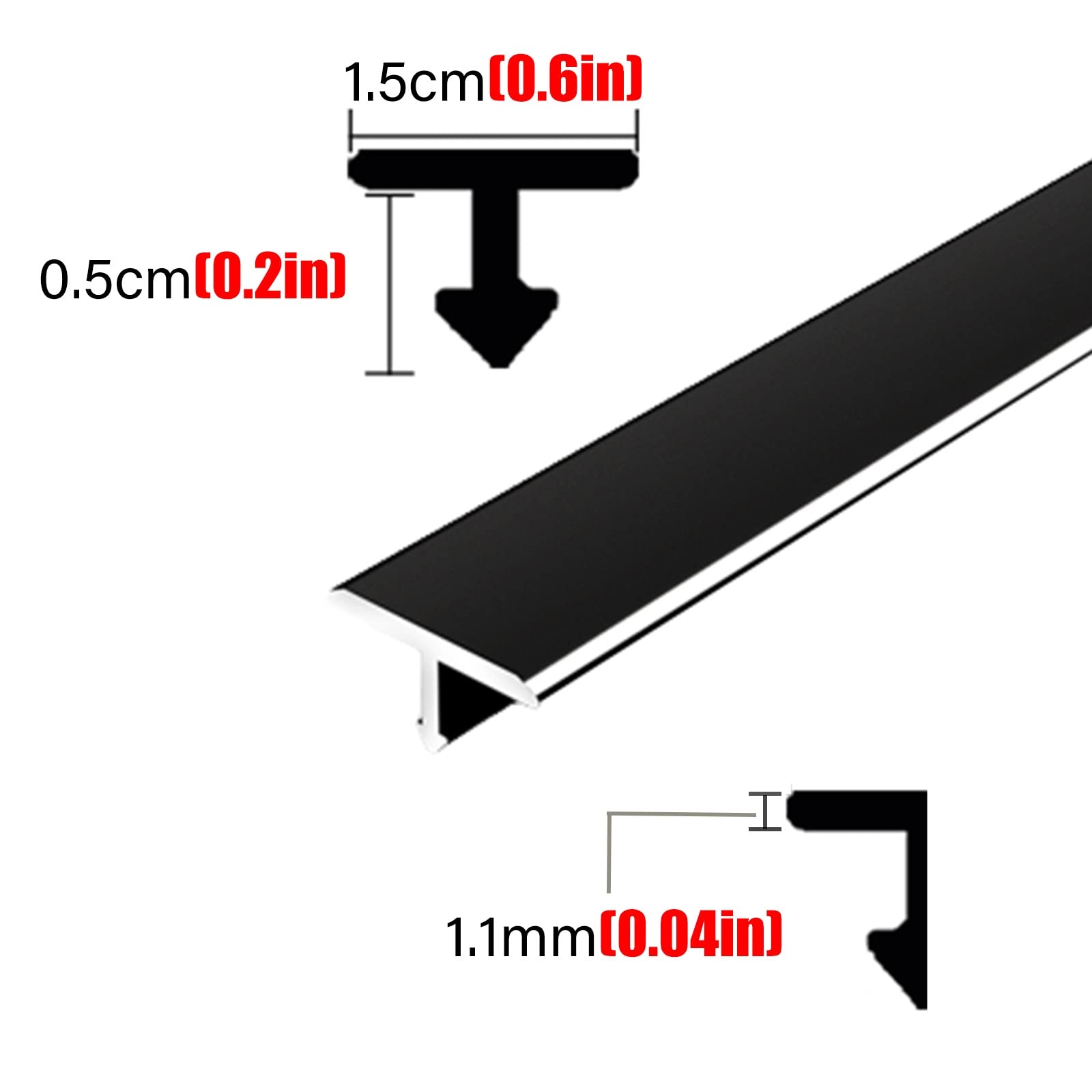 Übergangsprofil T-Formboden-Übergangsleiste, Vinylboden-Übergangsstreifen Extra Breit Für Unebene Böden/Betonboden/Fliesen, 50cm/60cm/70cm/80cm/90cm/100cm Lang (Color : Rose Gold, Size : 100cm)