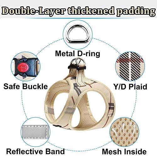 Matilor Dog Harness Step-In Breathable Puppy Cat Dog Vest Harnesses For Small Medium Dogs Beige #TOP1