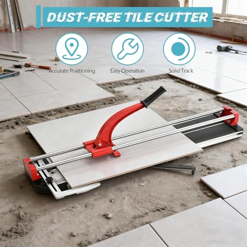 Cortador manual de azulejos, herramienta de doble riel con rueda de carburo de tungsteno para porcelana esmaltada, marco de aleación de aluminio duradero para baldosas de cerámica