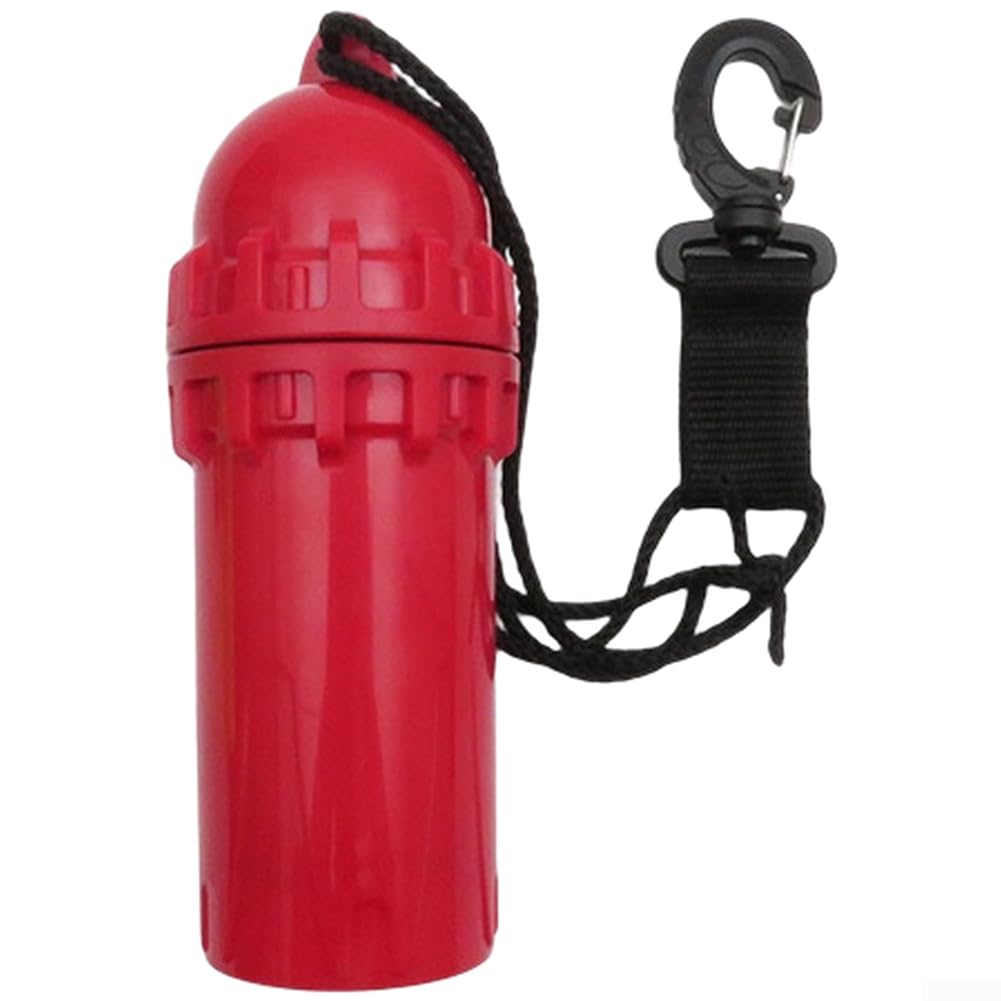 QuivyLivy Waterproof Dry Box for Scuba Diving, PP Plastic Storage Container with O-Ring Seal and Lanyard Hook, Compact Gear Bag for Snorkeling Essentials -(Flat-Bottom Red)
