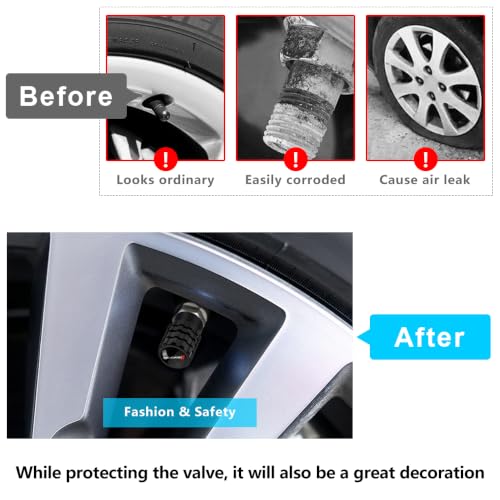 Image of 4pcs Tire Valve Stem Caps for Dodge Challenger Series Stem Cap Universal Car Air Cover Car Accessories for Cars, SUV, Truck, Motorcycles Black