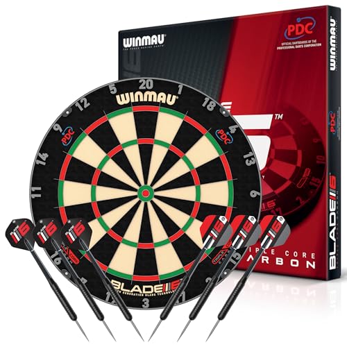 WINMAU Triple Core – Profi Dartscheibe Steeldart aus Sisal mit...