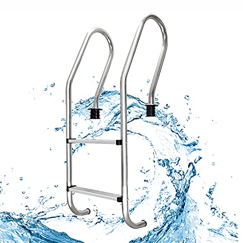 Escalera para piscina de acero inoxidable 2 peldaños antideslizante miniatura 1