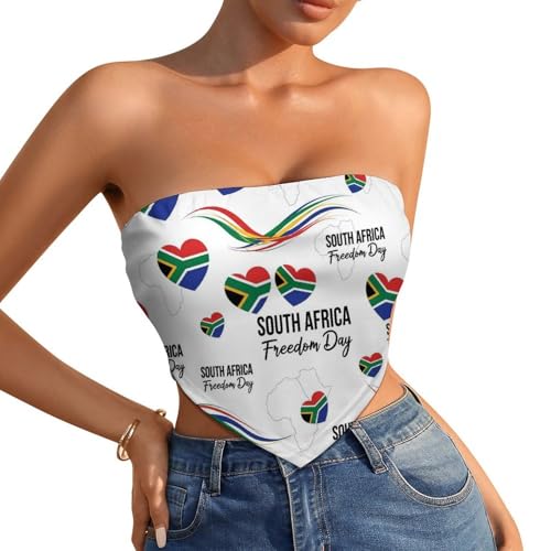 QUPFEOMY South Africa Women Strapless Crop Slim Tube Top Sexy Sleeveless Corset Tanks Top Small
