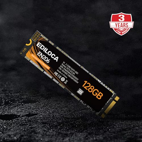Ediloca EN206 128GB 3D NAND TLC M.2 SSD, M.2 2280 SATA III 6Gb/s SSD Internal Hard Drive, Read/Write Speed up to 550/460 MB/s, Compatible with Ultrabooks, Tablet Computers and Mini PCs
