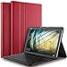 Produktbild IVSO Tastatur Hülle für Huawei MediaPad M5 Lite 10, [QWERTZ Deutsches], Ultradünn Ständer Schutzhülle mit magnetisch abnehmbar Wireless Tastatur für Huawei MediaPad M5 Lite 10.1 Zoll 2018, Rot