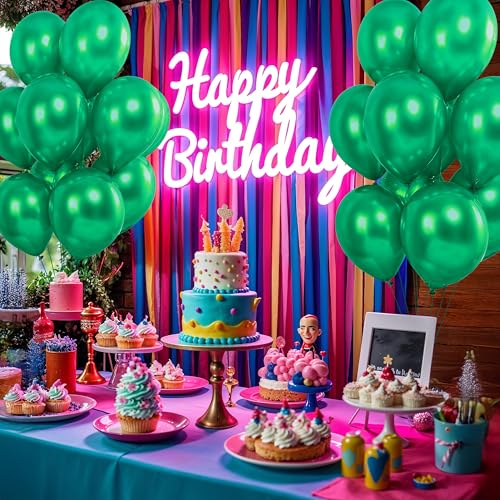 Image of Party Propz Green Balloons for Decoration - 25 Pcs Green Balloons for Birthday & Festive Home Decor | Balloon for Christmas Decoration | Green's Theme Decoration (Latex)