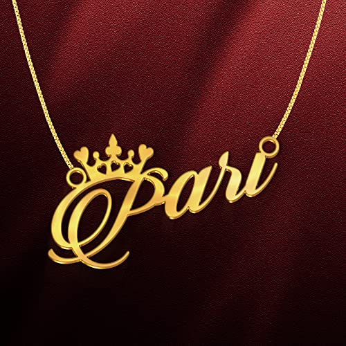 Image of Pari Cursive Gold & Silver Name Pendant Necklace, Best Jewelry Gift for Girls.