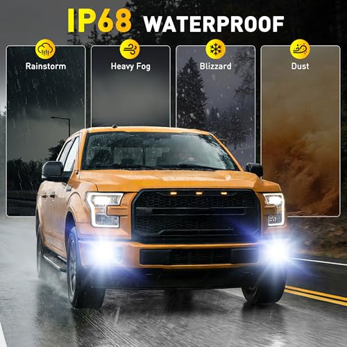 Image of AUXITO 881 889 886 894 862 896 898 LED Fog Light Bulbs 18000LM, 1000% Brighter 6500K H27 Fog Lights, 1:1 OEM Replacement for Cars Trucks SUVs, 3-Minute Installation, IP68 Waterproof, Pack of 2