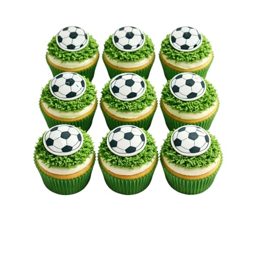 Dekora Edible Soccer Cupcake Toppers, 20 Sheets, 7.8-Inch