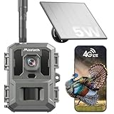 Misstech 4G LTE Cellular Trail Camera 5W Solar Powered with 4K Video & 64MP Picture, No Glow 940nm Infrared Night Vision, Living View, 0.1s Motion-Activated & Alert, No WiFi Game Camera for Wild, Farm