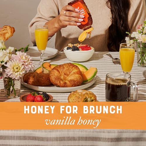 Image of Nate's Vanilla Honey for Brunch - Made with 100% Pure Honey and Vanilla - 12 oz Squeeze Bottle - Great for Pancakes, Oatmeal, Lattes, and Yogurt