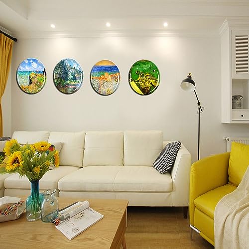 Décoration murale VElomy : assiette suspendue décorative 4 pièces pour sublimer un mur blanc vide