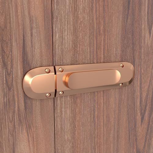 Image of Boniry Door Latch Lock | Solid Metal Door Stopper for Bathroom, Home, Office | Easy Install, Smooth Sliding, Heavy Duty Latch (1, Rose Gold)