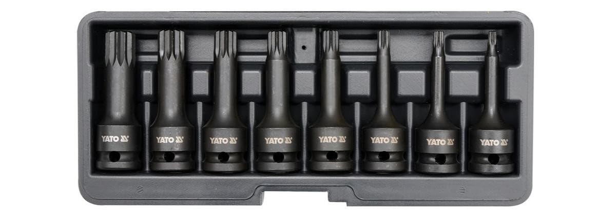Yato YT-1069 – Bit Impact Socket Sets 8pcs Ribbed 1/2Â