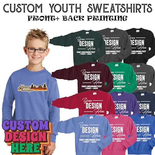 INK STITCH Youth Kids Pc90y Custom Printing Add Logo Image Core Fleece Sweatshirts3