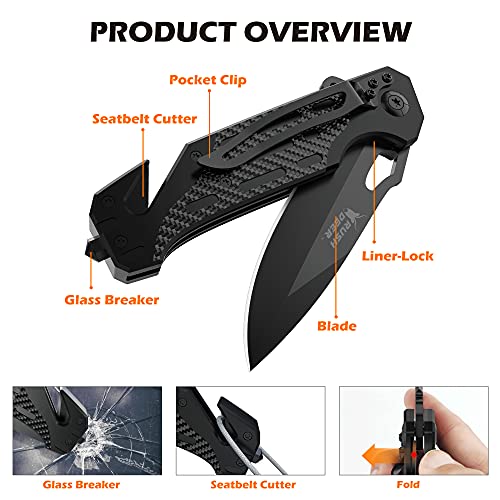 Rush-Deer-Pocket-Knife-Folding-Knife-with-Clip-Glass-Breaker-Seatbelt-Cutter-EDC-Knife-Utility-Knife-for-Hiking-Camping-Fishing-Work-Outdoor-Etc-Unique-Gifts-for-Men-Women-Dad-Husband-Boyfriend