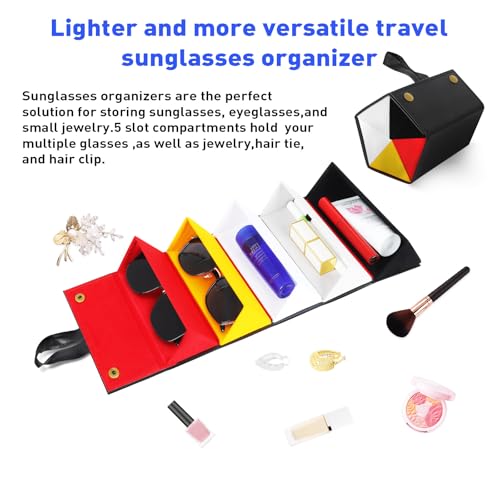 Image of Travel Sunglasses Organizer, Sunglasses Travel Case for Multiple Pairs, Multiple Glasses Travel Case for Women, Men