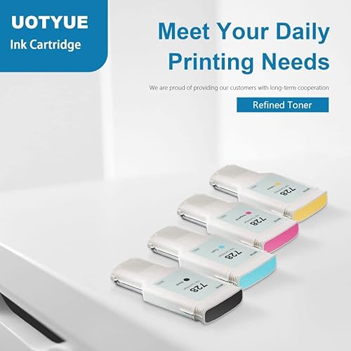 Miniatura 5 de Cartuchos de tinta 728 de 10.1 fl oz, paquete de 4 unidades (negro mate/cian, 1magenta y amarillo) – Cartucho de tinta compatible con cartuchos de