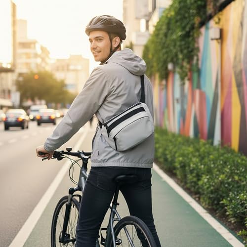 Image of Waterproof Nylon Small Waist Bag for Men & Women | Convertible Crossbody Shoulder Bag with Adjustable Strap, 3 Pockets & Inner Divider | Stylish Travel Fanny Pack for Outdoor, Gym.