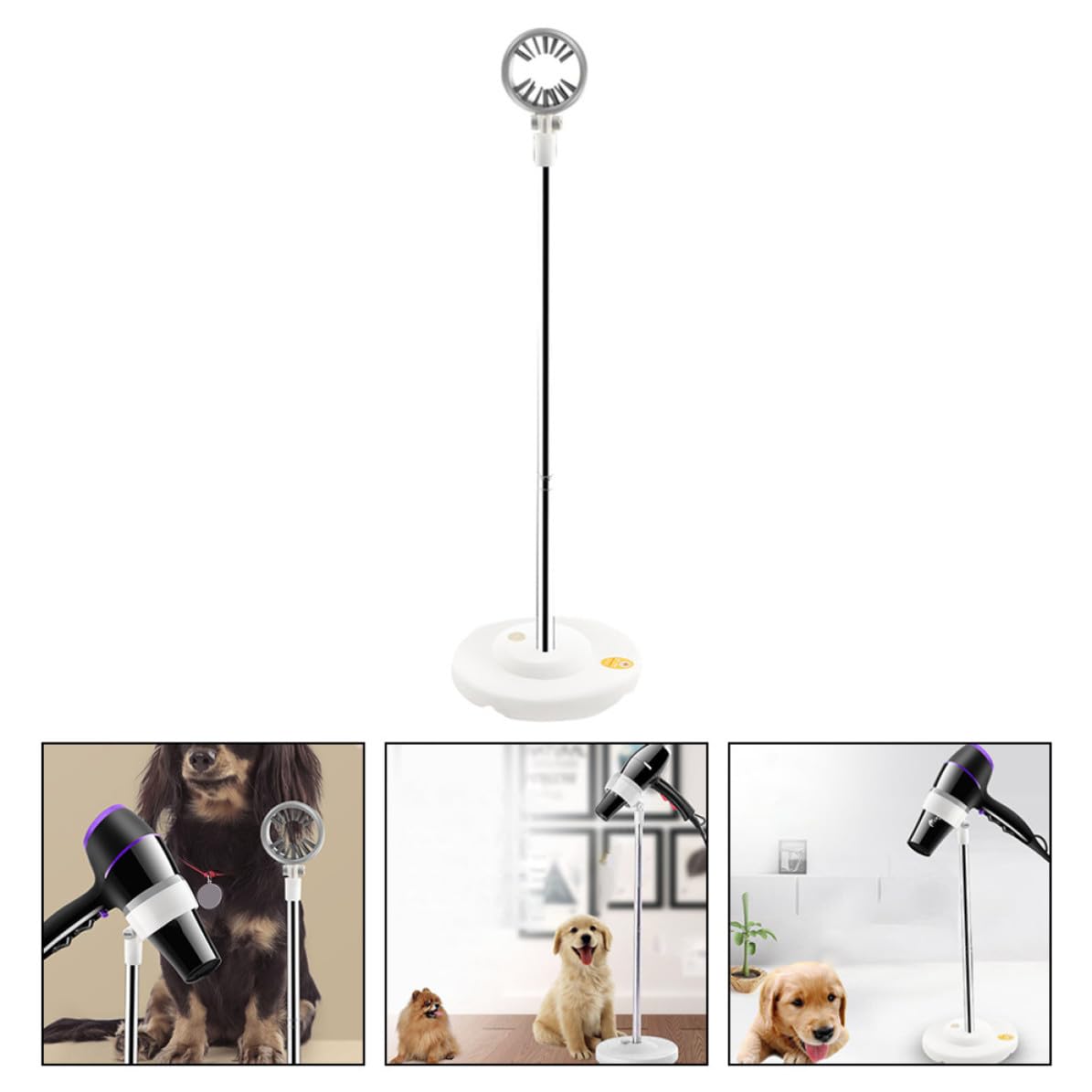 Supporto Libere e Animali Asciugacapelli Bianco Domestici Inossidabile in Plastico e Acciaio Design Mani Toelettatura e Asciugatura dei Cani
