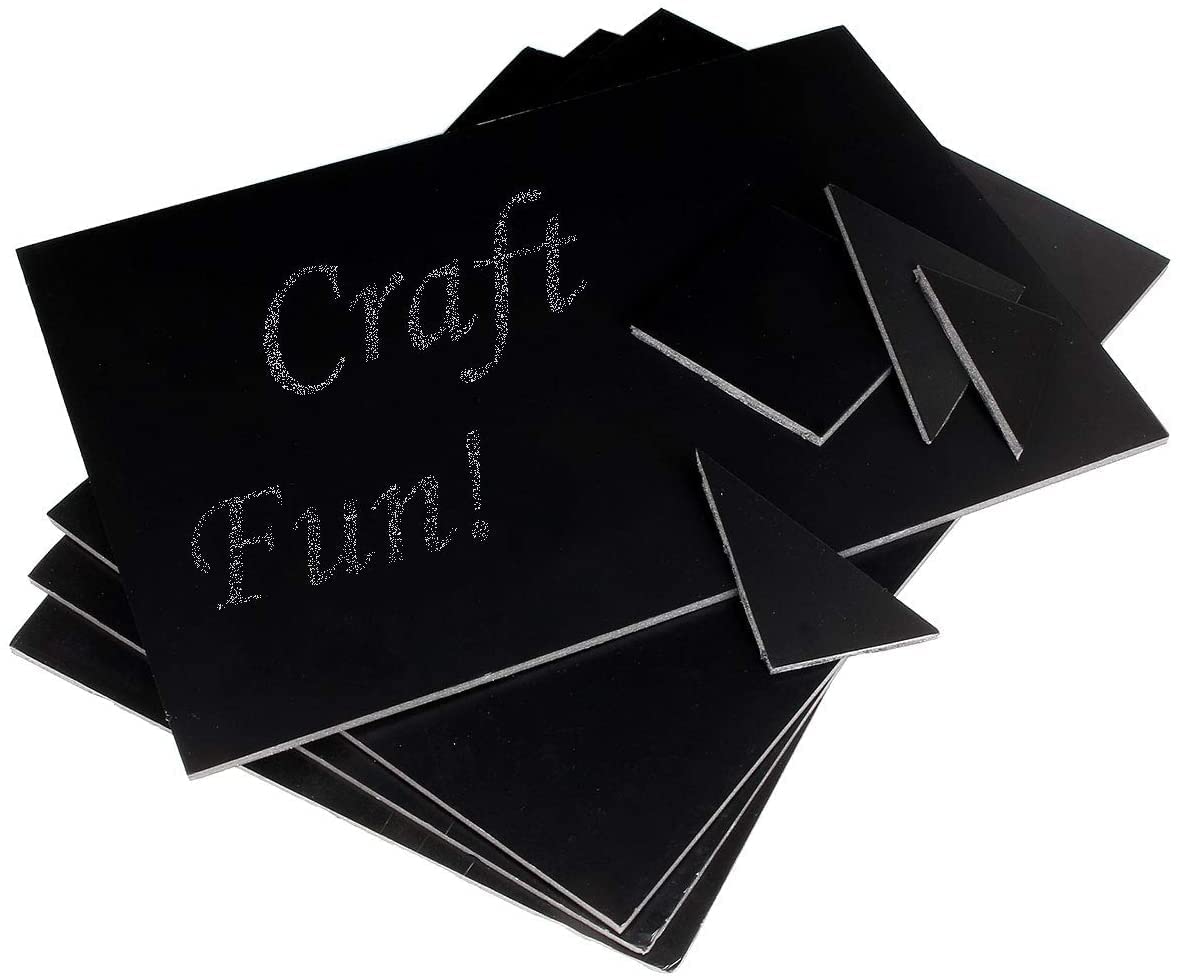 Lot de 16 Carton Mousse Noir A3, 5mm Plaque Mousse de Polystyrène, Planche Mousse Noire pour Art, Présentations, École, Bureau (297MM×420MM)