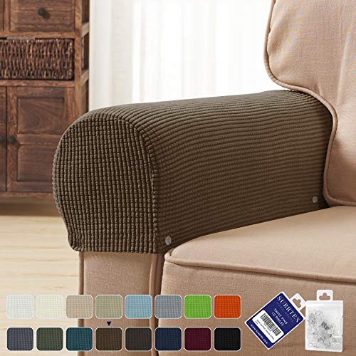 subrtex Spandex Stretch Fabric Armrest Covers Anti-Slip Furniture Protector Armchair Slipcovers for Recliner
