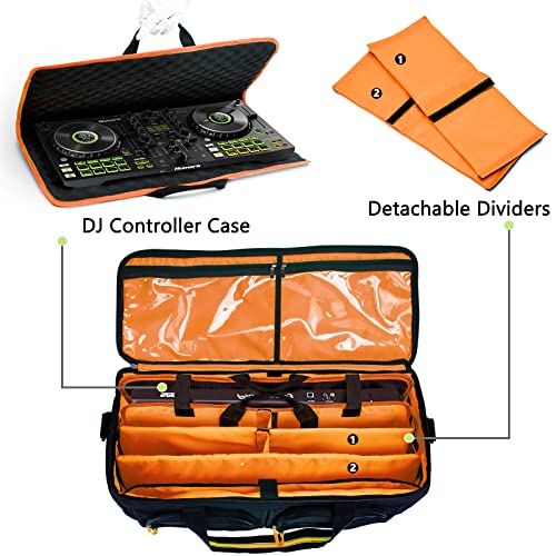 Mybagzing Dj Bag For Equipment, Gig Bag For Musicians,Large Dj Cable File Bag, With Sponge Cases For Pioneer Ddj Flx4 Ddj-400,Ddj-Sb3 Sb2,Ddj-Rb,Numark Controller, Padded Dividers For Dj Accessories #TOP1