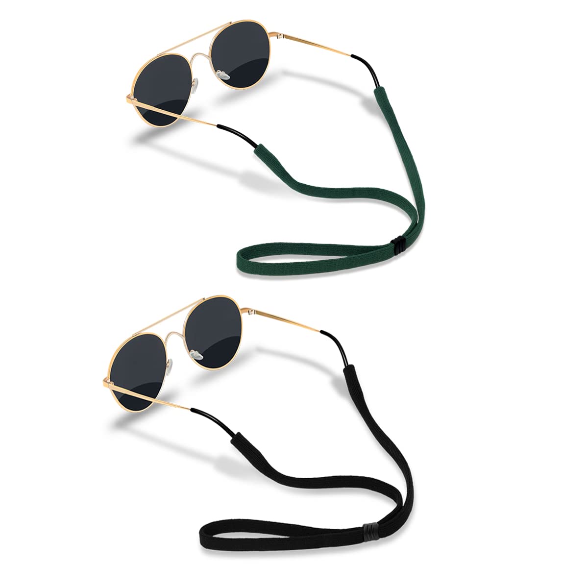 half crescen Glasses Strap (2 PCS) Sports Eyeglass Strap Adjustable Sunglasses Retainer for Men Women-picture-10