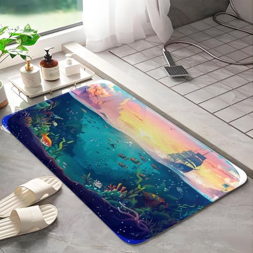 Tapis de bain lavable en machine antidérapant mousse à mémoire M