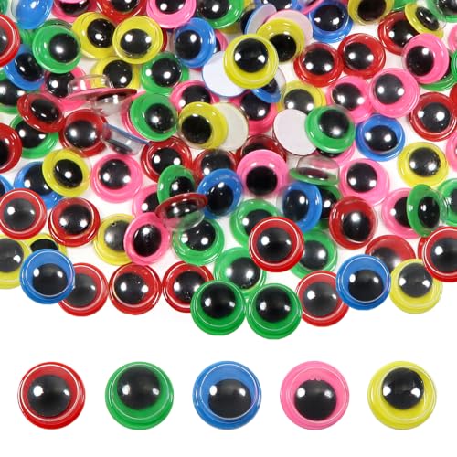 Image of TOAOB 300pcs 18mm Googly Wiggle Eyes Red Dark Green Blue Pink Yellow