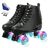 XUDREZ Roller Skates Adjustable Soft Leather High-top Roller Skates Four-Wheel Roller Skates Fun Shi