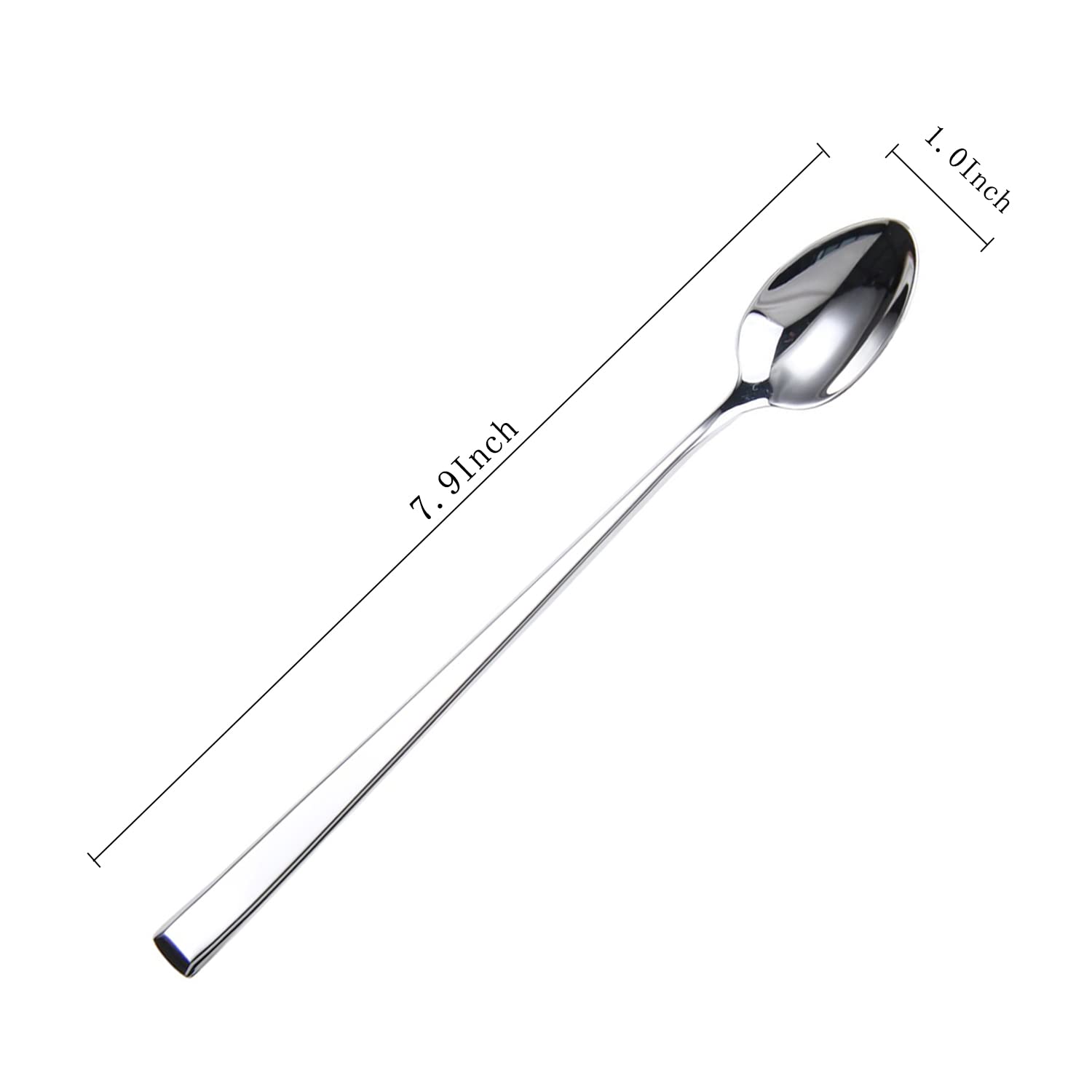 Cucchiaini da tè freddo, in acciaio inox 18/10, set di 6 pezzi, 20 cm
