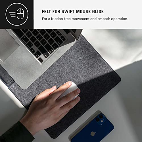 Image of DailyObjects Morph Foldable Desk Mat with Laptop Stand | Large Premium Vegan Leather | Work from Home Solution for Laptop Keyboard and Mouse| Anti-Skid| Anti-Slip| Water Resistant, Scratch Resistant