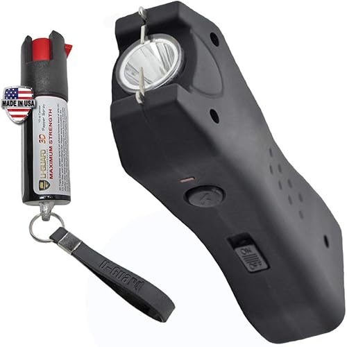 Kit de pistola de aturdimiento de bolsillo linterna de pimienta Incluye mini pistola de aturdimiento linterna y llavero de 05 oz OC CS spray de