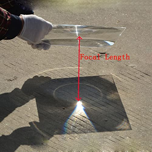 Lentilles solaires en plastique optique pour projecteur - 400 x 300 mm - Lentille de Fresnel PMMA - Longueur focale : 600 mm - Lentille concentrateur solaire - 1 pièce (diamètre : 400 x